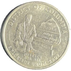 Duke of Ellington 2009D Quarter Doubled Die With Die Clash Variety Error Coin